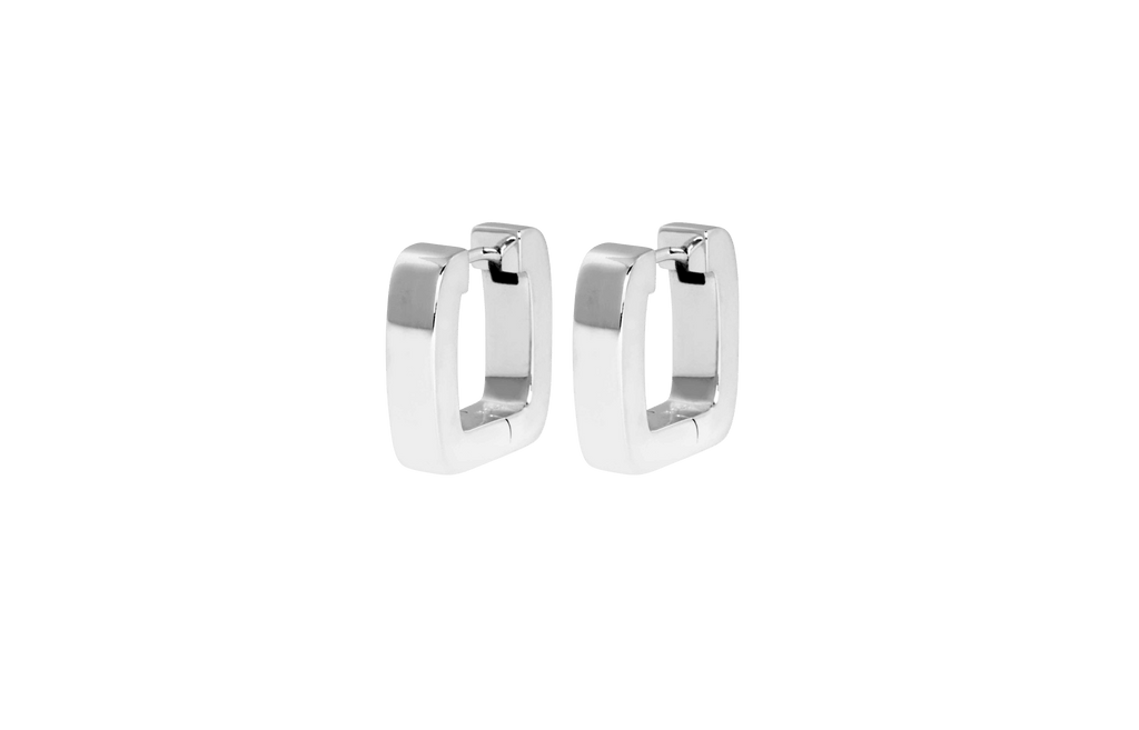 IX Bold Square Silver Hoop