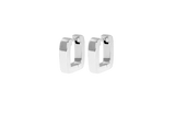 IX Bold Square Silver Hoop