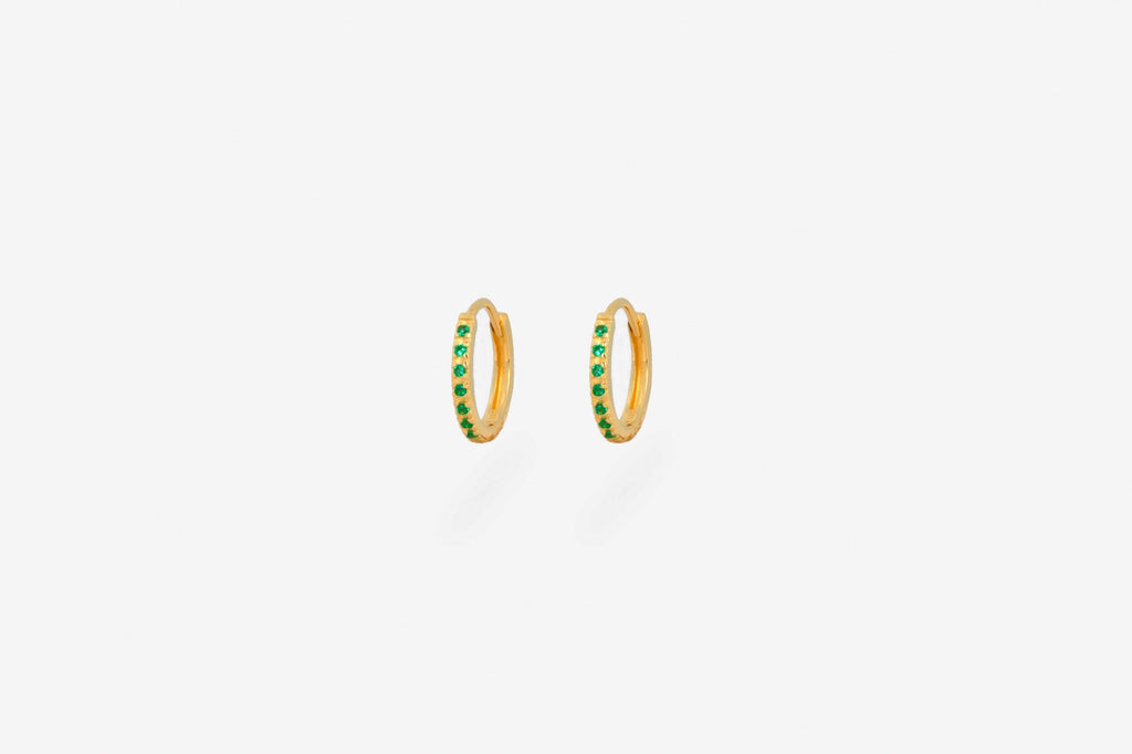 IX Billy 22K Gold Plated Hoop w. Zirconia