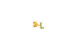 IX L 22K Gold Plated Stud w. Zirconia