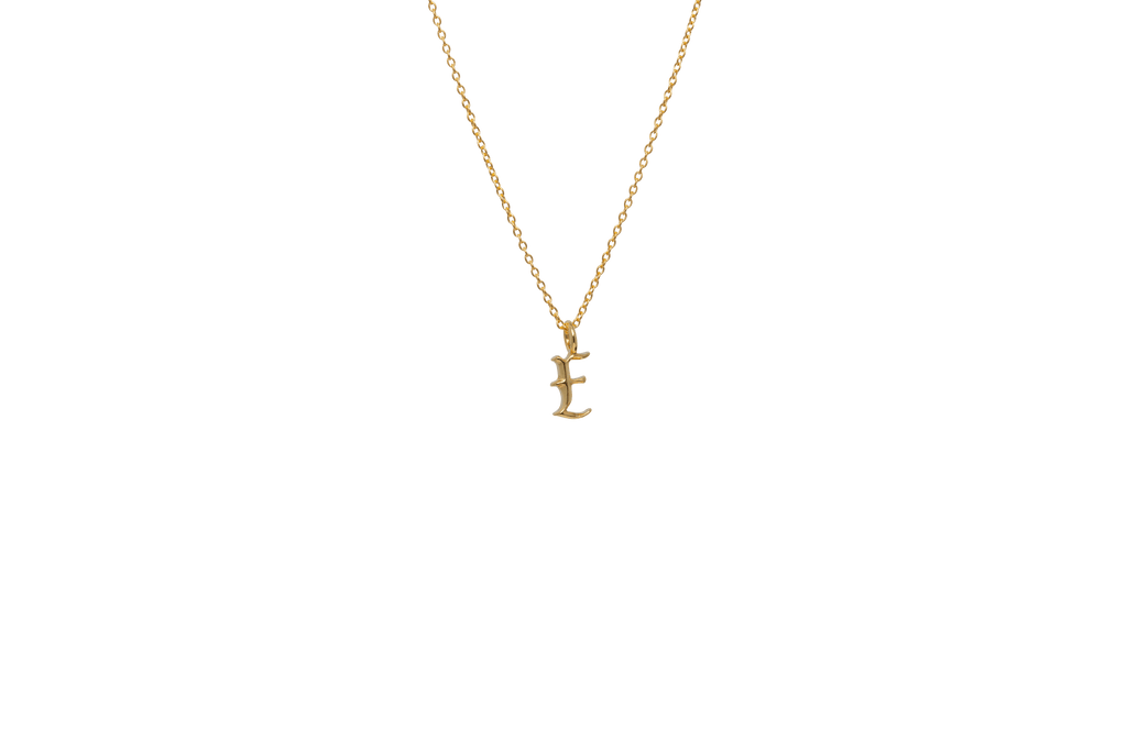 IX E Letter 22K Gold Plated Pendant