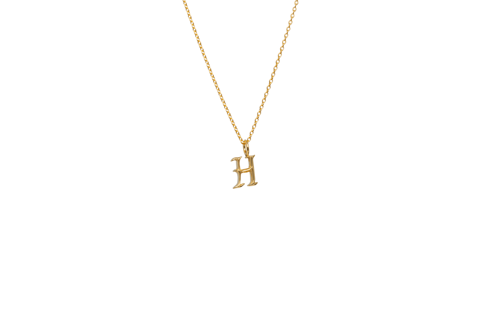 IX H Letter 22K Gold Plated Pendant
