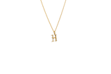IX H Letter 22K Gold Plated Pendant