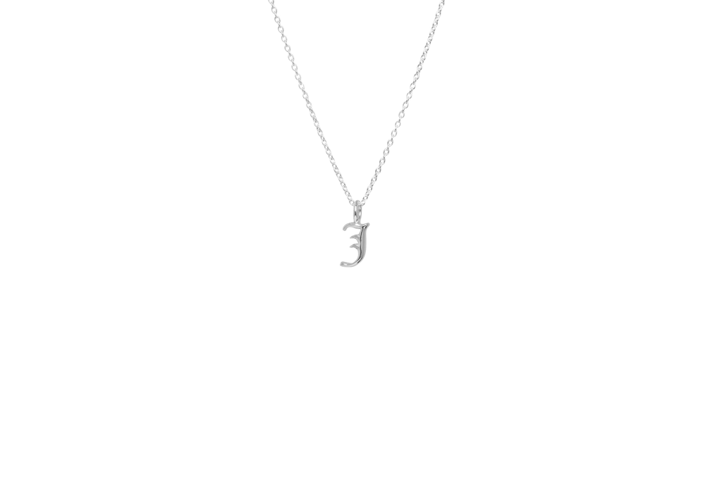 IX J Letter Silver Pendant