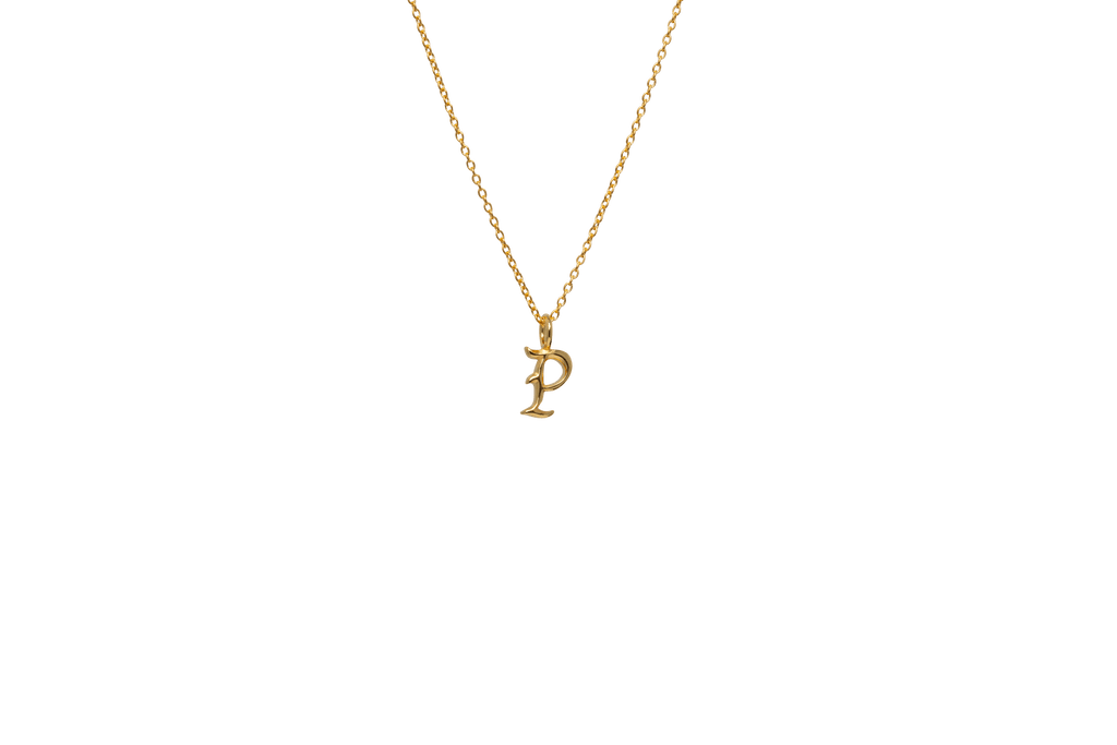 IX P Letter 22K Gold Plated Pendant