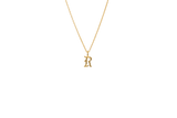 IX R Letter 22K Gold Plated Pendant