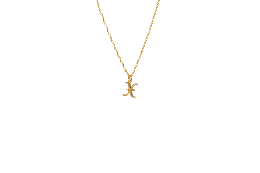 IX X Letter 22K Gold Plated Pendant