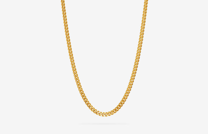 IX Curb gebürstet 22K Gold Plated Halskette