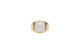 IX Cushion Moonstone Signet Gold Plated Ring