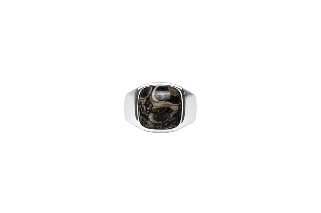 IX Kissenschildkröte Achat Silber Signet Ring