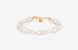 IX Penelope 22K Gold Plated Bracelet w. Pearls