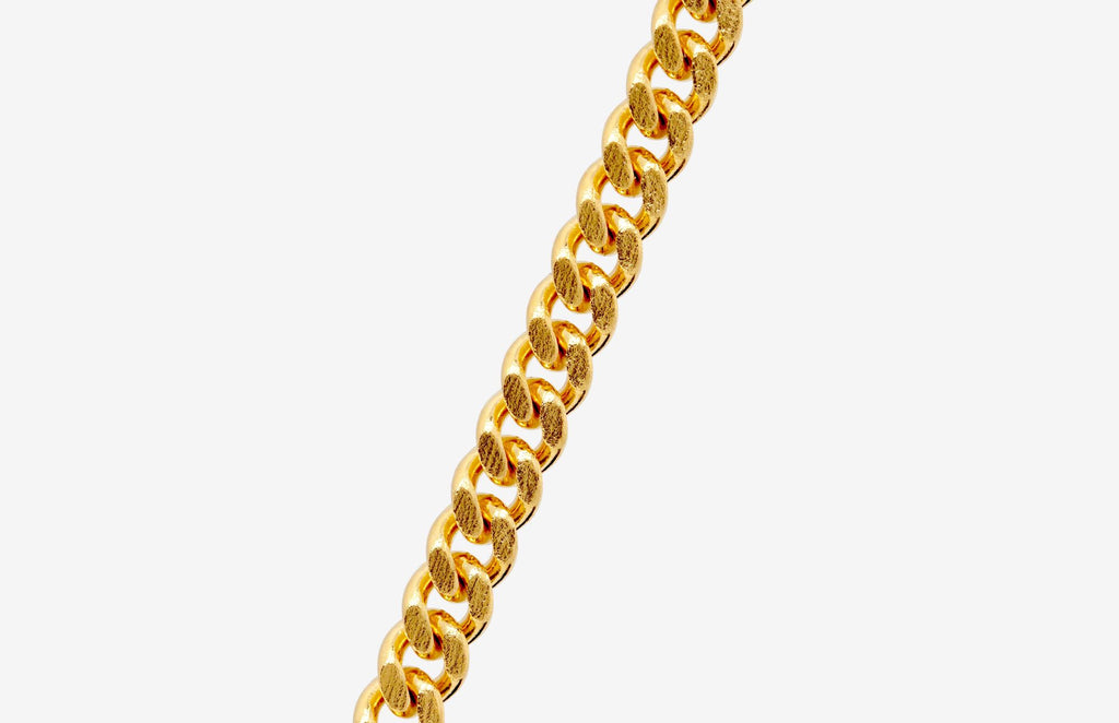 IX Curb Brushed 22K Gold Plated Bracelet