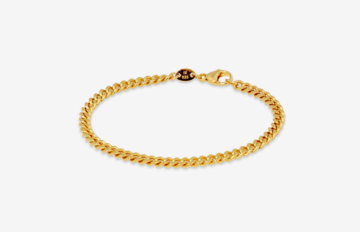 IX Curb gebürstet 22K Gold plattiert Armband