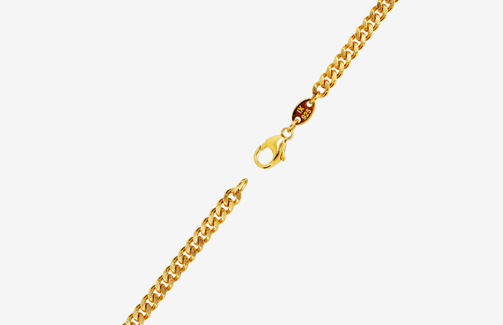 IX Curb Brushed 22K Gold Plated Bracelet