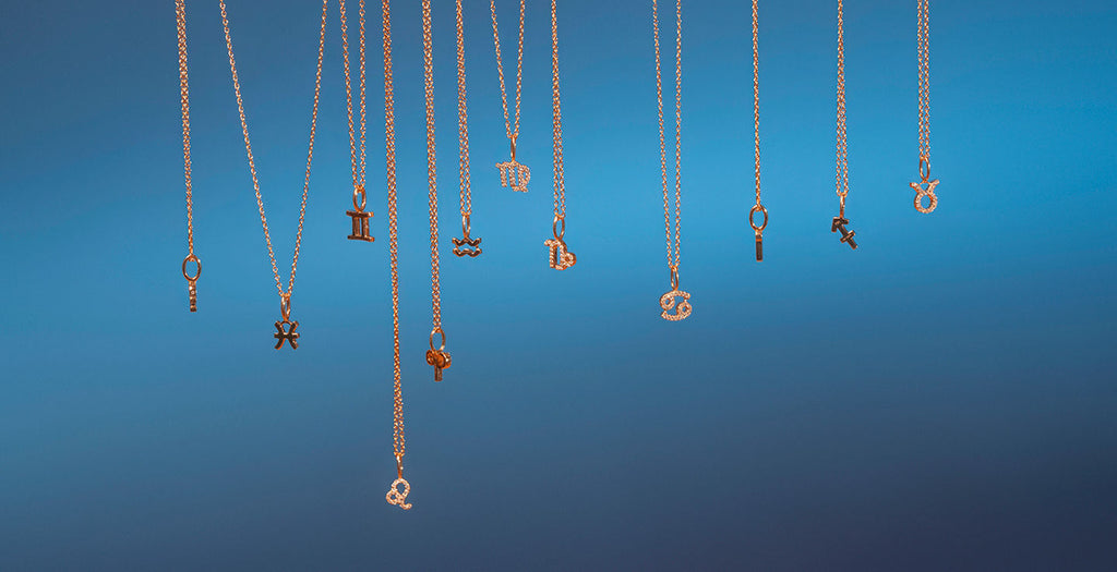 Mein Zodiac Virgo 18K Whitegold Anhänger w. Diamanten