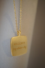 IX Cushion Forgyldt Vedhæng