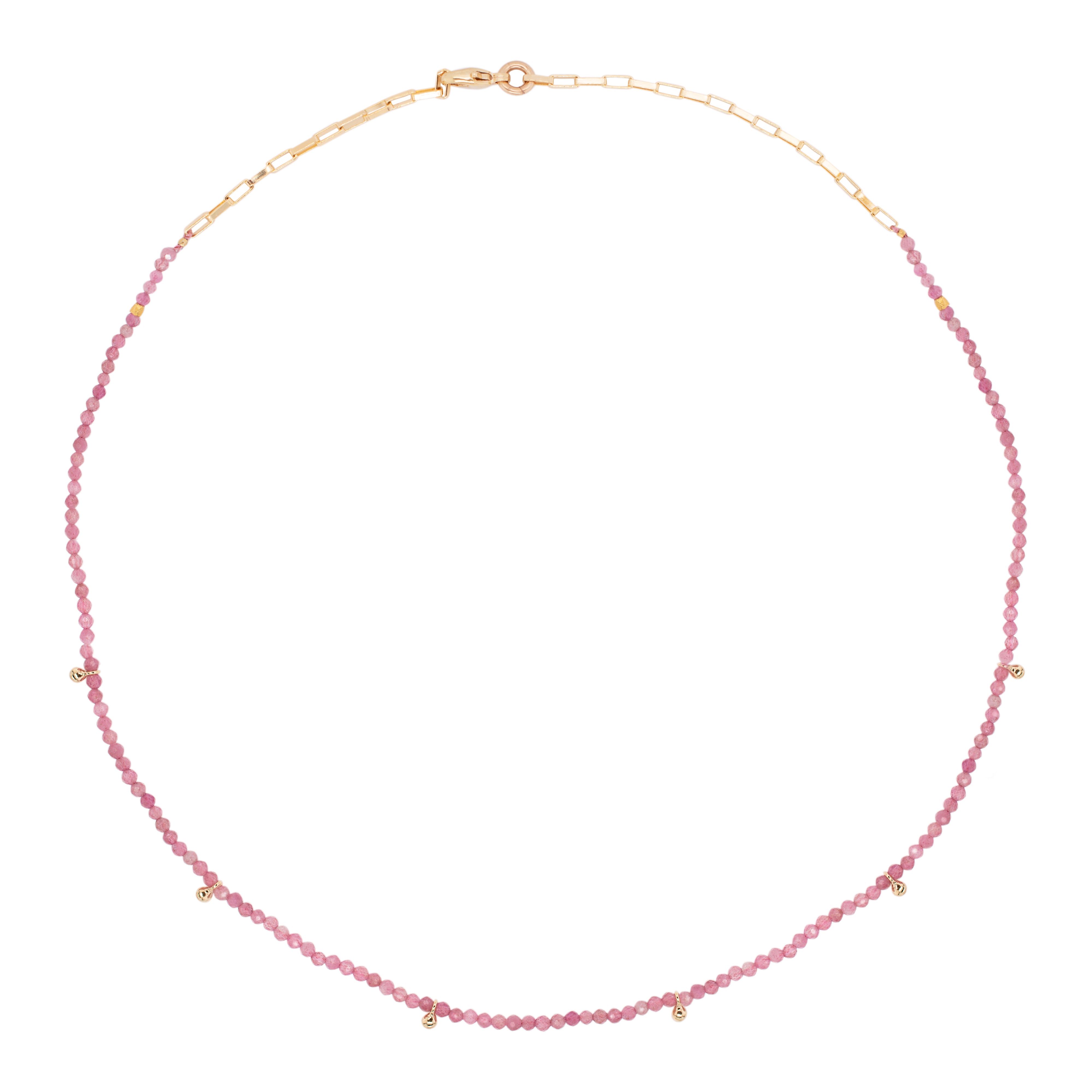 Tourmaline Gold Plated Necklace w. Tourmaline