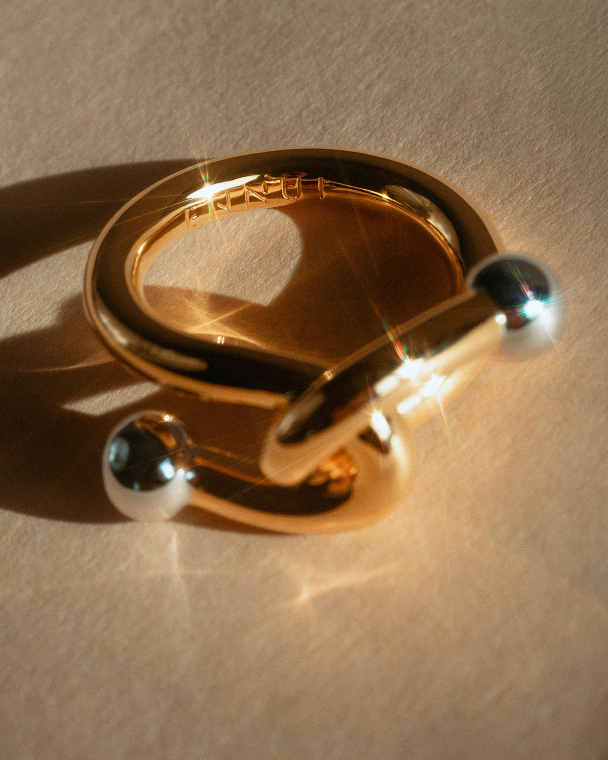 Falcate Vermeil Silver Ring