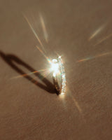 11 mm 14k Gold Hoop w. Diamonds