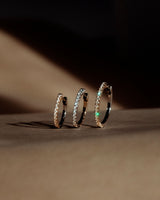 16 mm 14k Guld Hoops m. Diamanter