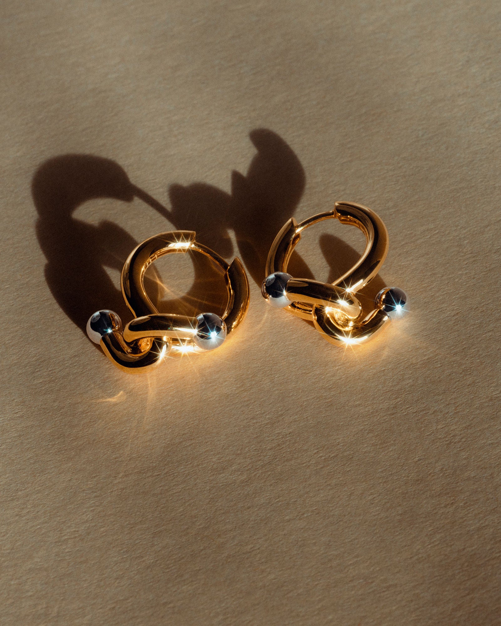 Falcate Vermeil Silver Earrings