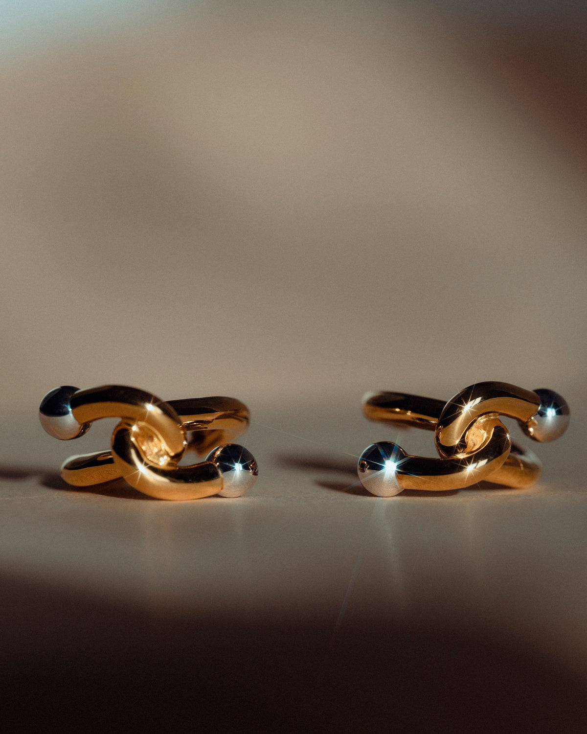 Falcate Vermeil Sølv Øreringe