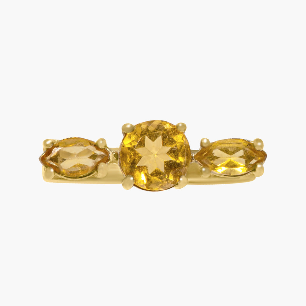 SHANA 9k Gold Ring w. Citrins