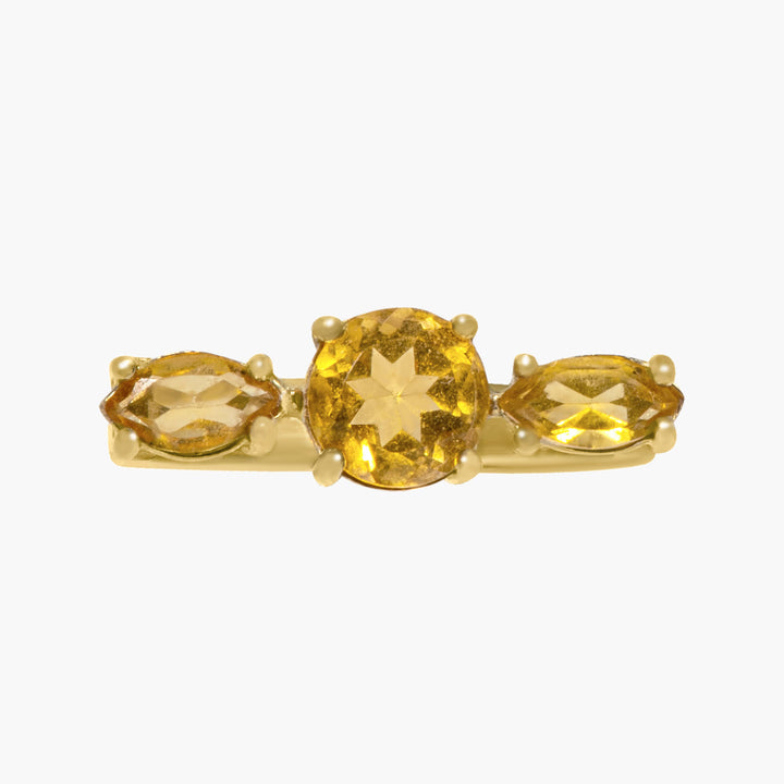 SHANA 9k Gold Ring w. Citrins