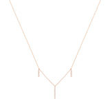 Dangling Bar 18K Rose Gold Necklace w. Diamonds