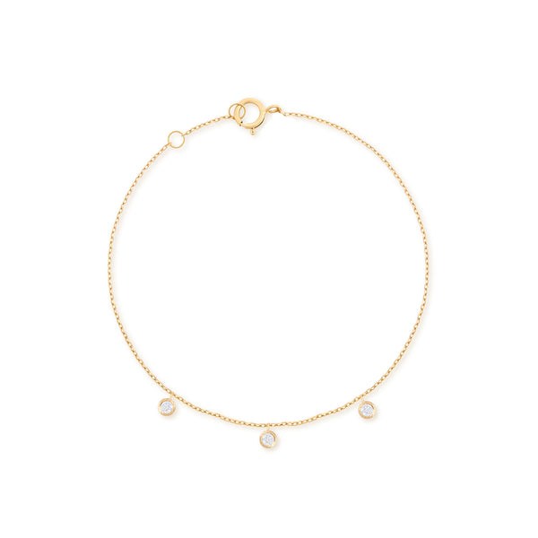 Alexa Fine Jewelry | Dangling 18K Gold Bracelet w. Diamonds