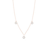 Baumeln rund 18k Roségold Halskette w. Diamanten