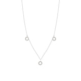 Baumeln rund 18k weiße Gold Halskette w. Diamanten