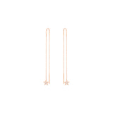 Dangling Star 18K Rose Gold Earring w. Diamond