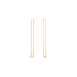 Dangling Star 18K Gold Earring w. Diamond