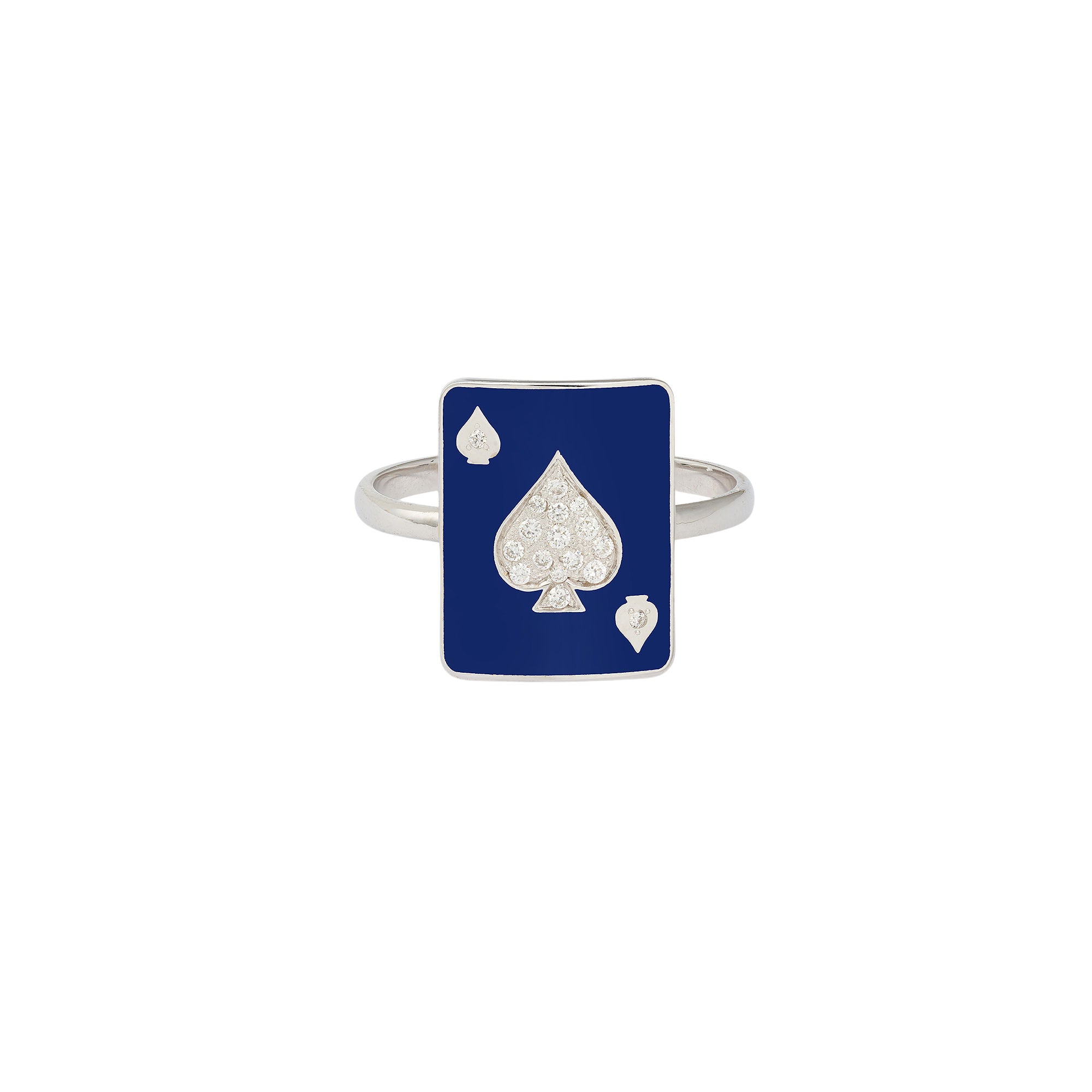 Justice Lacquer Pinkie 18K White Gold Ring w. Lab-Grown Diamonds