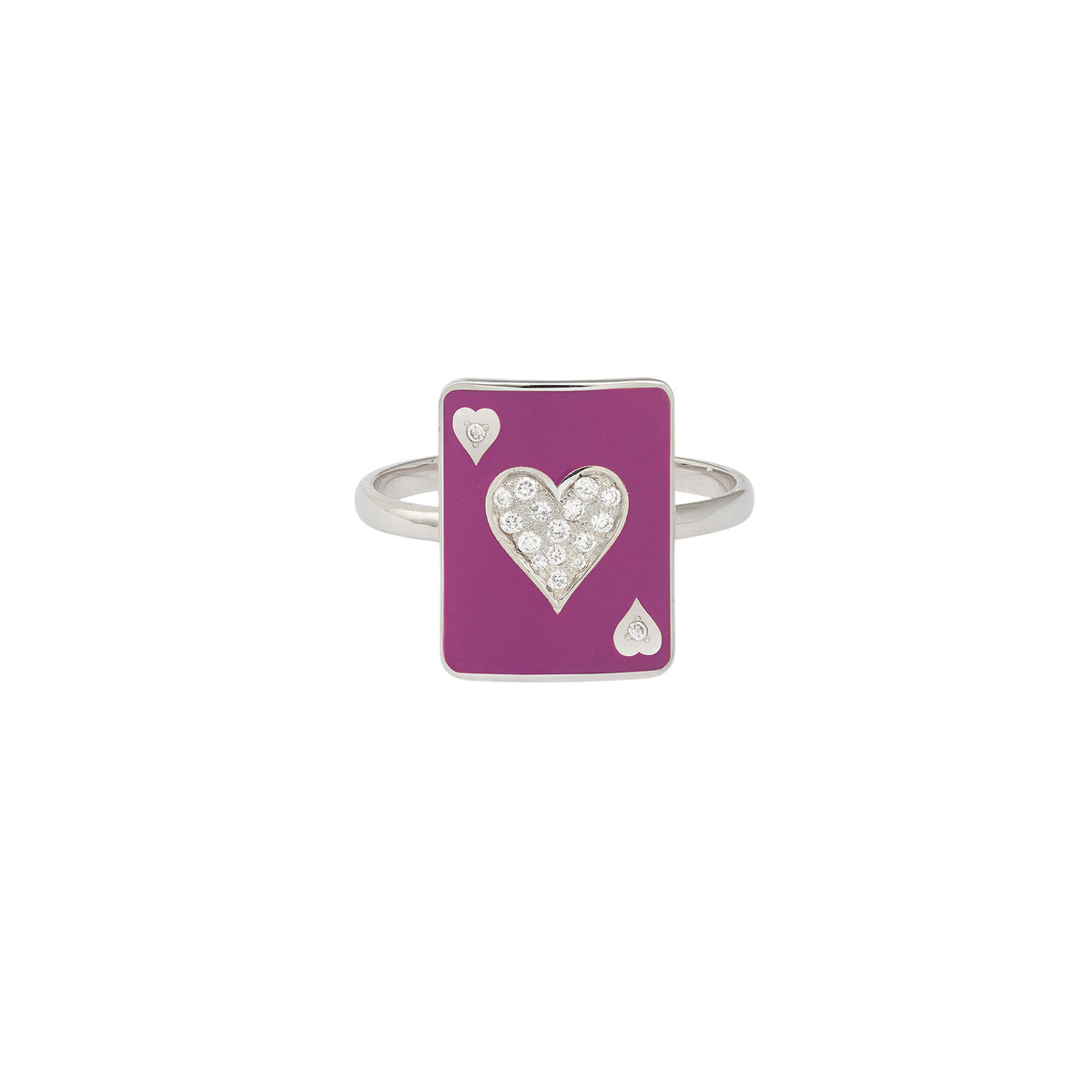 Âme Lacquer Pinkie 18K White Gold Ring w. Lab-Grown Diamonds