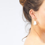 Deborah Blyth | Diamond Slice And Baroque Gold Plated Earrings w. Pearls