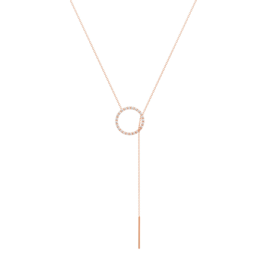 Diamonds lariat 18k rosariode Gold Halskette w. Diamanten