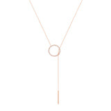 Diamonds Lariat 18K Rosegold Necklace w. Diamonds