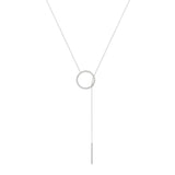 Diamonds Lariat 18K White Gold Necklace w. Diamonds