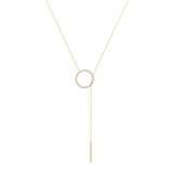 Diamonds Lariat 18K Gold Necklace w. Diamonds