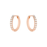 Pave Huggie 18K Rose Gold Huggie w. Diamonds