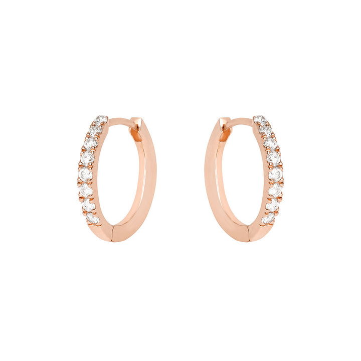 Pave huggie 18k rosed Gold Huggie w. Diamanten