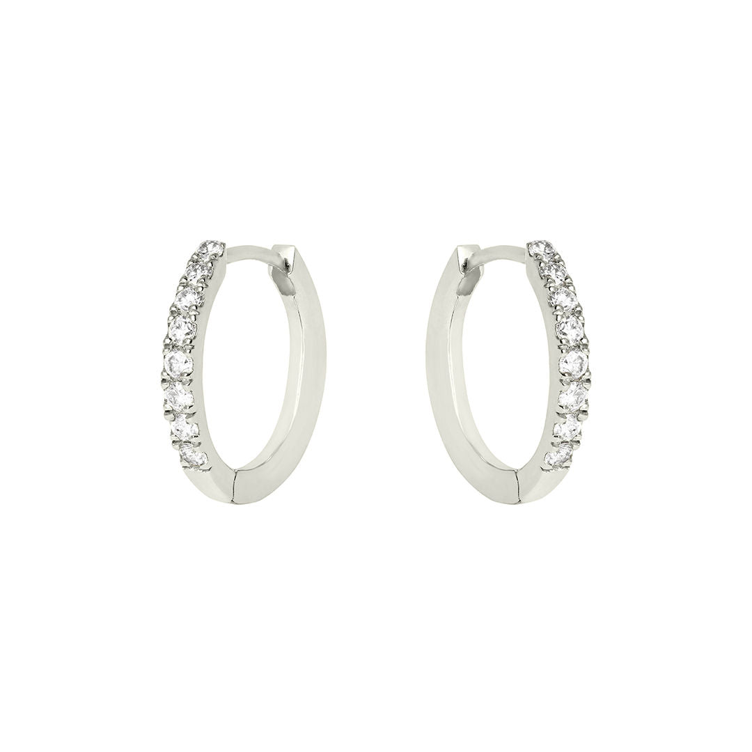 Bane huggie 18k hvid Guld Huggie m. Diamanter