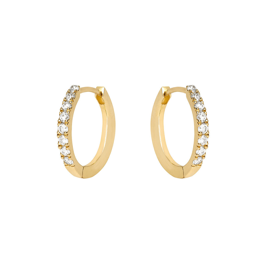Pave Huggie 18K Gold Huggie w. Diamonds