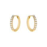 Pave Huggie 18K Gold Huggie w. Diamonds