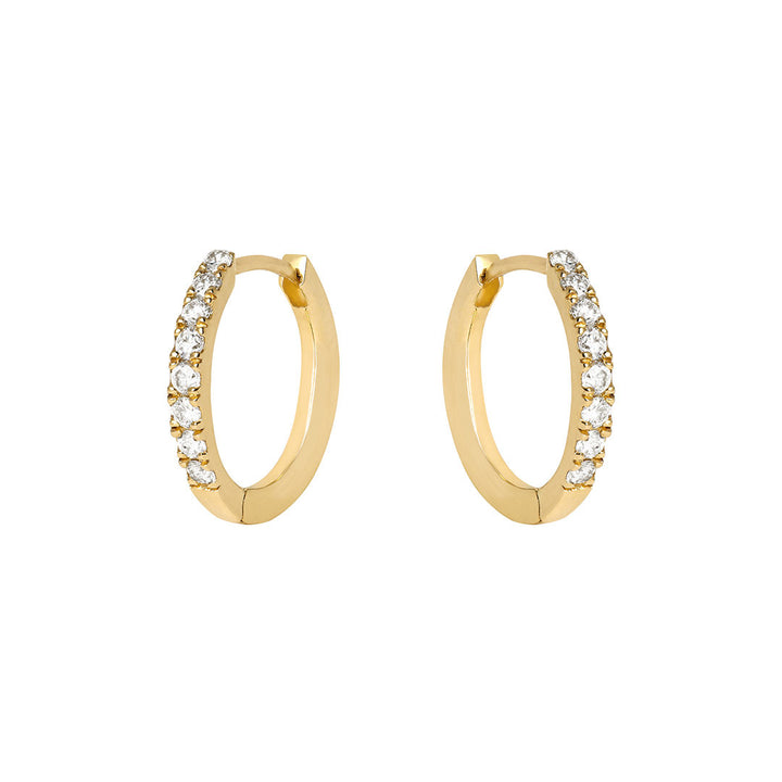 Pavé Huggie Huggie aus 18K Gold mit Diamant