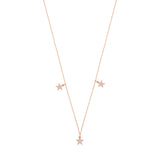 Star 18K Rose Gold Necklace w. Diamonds