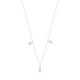 Star 18K White Gold Necklace w. Diamonds