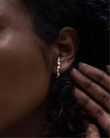 Diamonds Cluster Suspender 14k Whitegold Earring w. Lab-Grown Diamonds